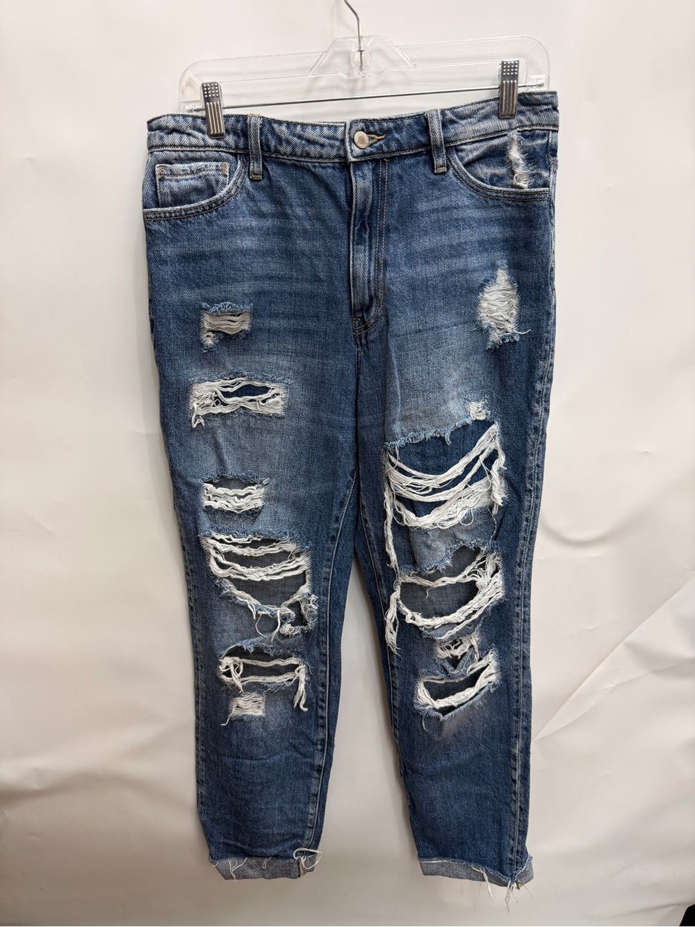 Distressed High-Rise Ripped Blue Jeans women’s size 28